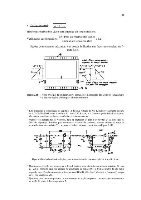 projetos estruturais de reservatórios paralelepipédicos de concreto ...