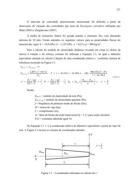 avaliação da rigidez à flexão de toras de madeira por meio de ...