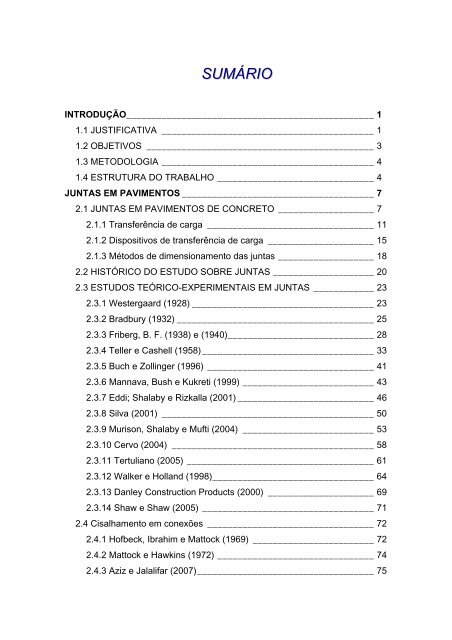 juntas em pavimentos de concreto - Sistemas SET - USP