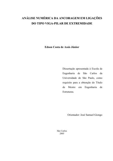 análise numérica da ancoragem em ligações do tipo viga-pilar de ...