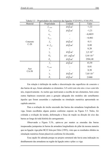 análise numérica da ancoragem em ligações do tipo viga-pilar de ...