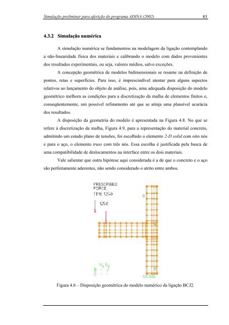 análise numérica da ancoragem em ligações do tipo viga-pilar de ...