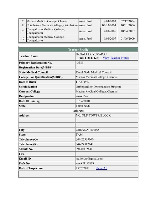 (ANE-2131734) View Teacher Profile Primary Registration No ...