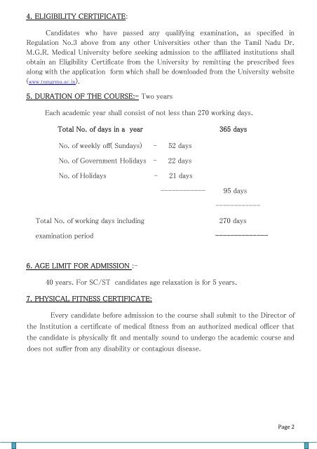 M.Sc. (Optometry) Syllabus & Regulations - Tamil Nadu Dr. MGR ...