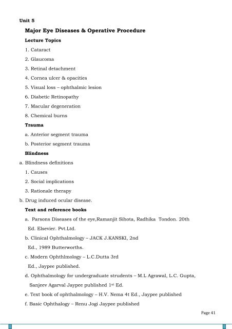 M.Sc. (Optometry) Syllabus & Regulations - Tamil Nadu Dr. MGR ...