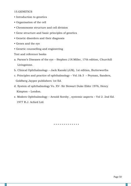 M.Sc. (Optometry) Syllabus & Regulations - Tamil Nadu Dr. MGR ...