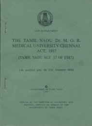 Medical University Act - Tamil Nadu Dr. MGR Medical University