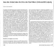 Aus der Arbeit des Archivs der Karl-Marx - Universitätsarchiv Leipzig ...