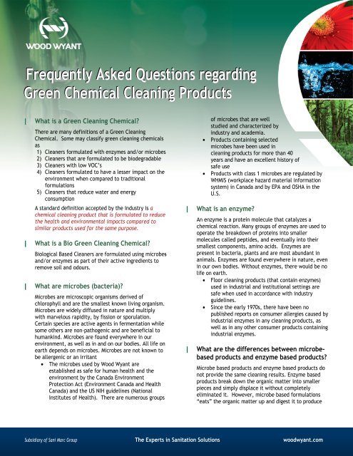 FAQ Green Products - Wood Wyant