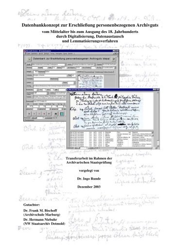 Datenbankkonzept zur Erschließung personenbezogenen Archivguts