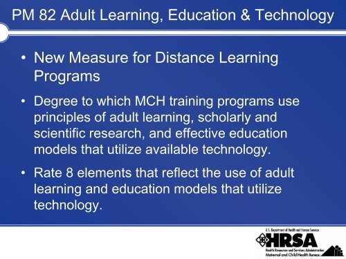 MCH Training Program Performance Measures - HRSA