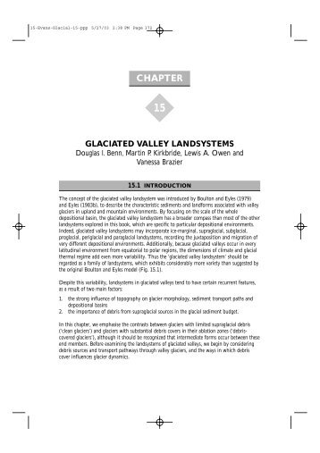 Glaciated valley landsystems