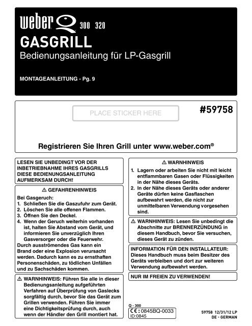 GASGRILL - Weber