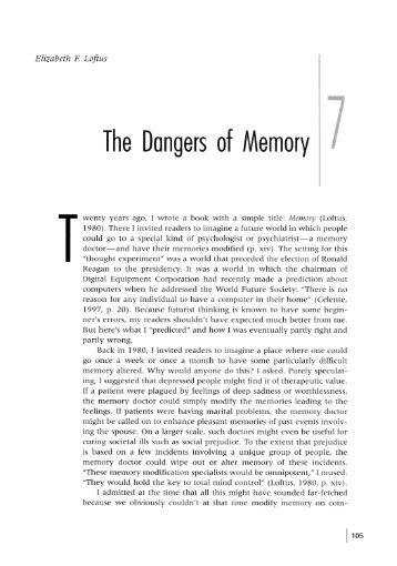 The dangers of memory - UCI Webfiles