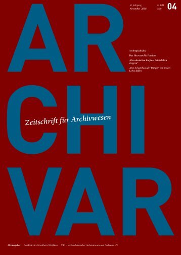 Archivar 4/2008 - Archive in Nordrhein-Westfalen