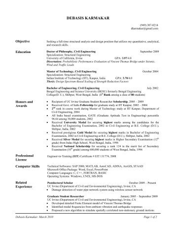 Resume - UCI Webfiles - University of California, Irvine