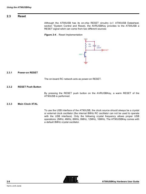 AT90USBKey Hardware User Guide