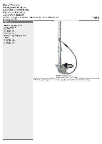 Power Windows Leve-glace Electrique Elektrische ... - Mekonomen