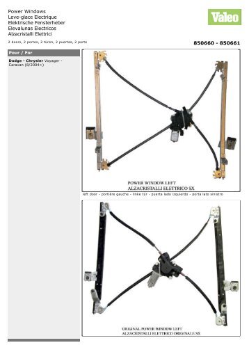 Power Windows Leve-glace Electrique Elektrische Fensterheber ...