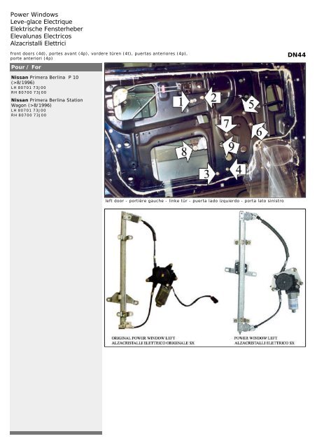 Power Windows Leve-glace Electrique Elektrische Fensterheber ...