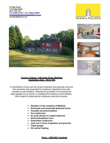 Comice Cottage, Crittenden Road, Matfield, Tonbridge, Kent , TN12 ...