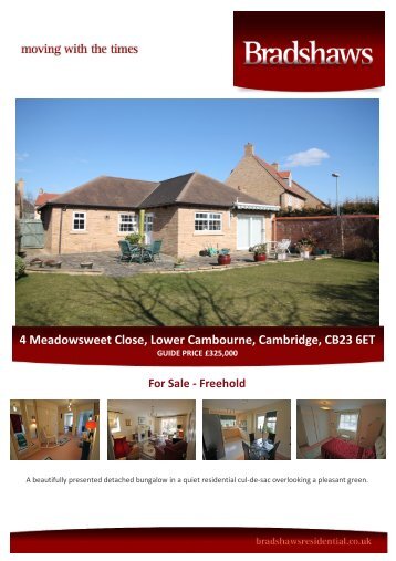 4 Meadowsweet Close, Lower Cambourne, Cambridge, CB23 6ET