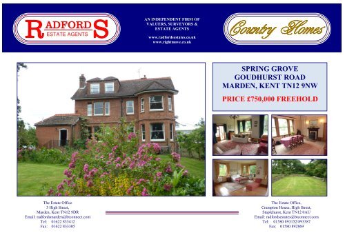 spring grove, goudhurst road, marden, kent tn12 9aw - The Guild of ...