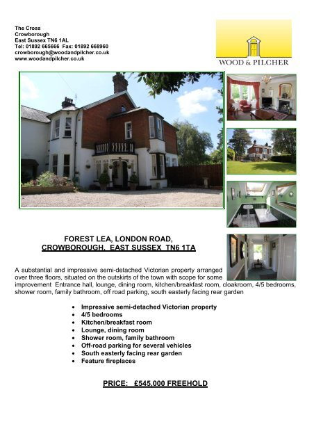 Forest Lea London Road Crowborough East Sussex Tn6 1ta Price