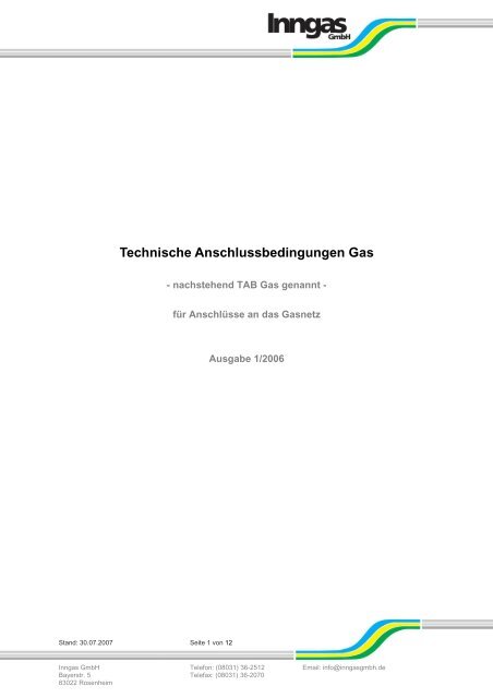 PDF Technische Anschlussbedingungen Gas