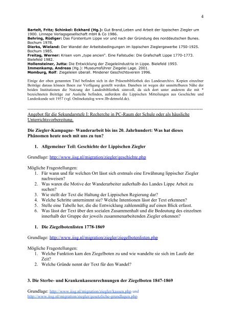 Lehrerinfo Zieglerportal (pdf-Datei) - Archive in Nordrhein-Westfalen