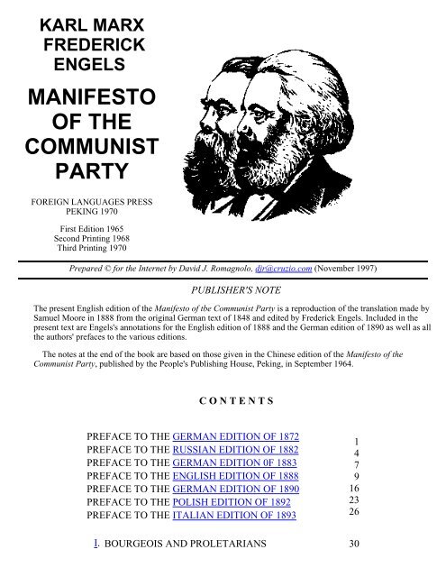 Manifesto of the Communist Party - WebRing