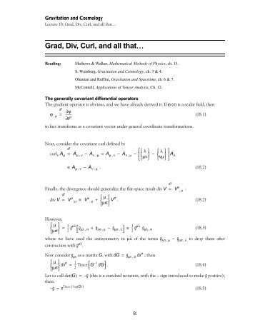 Grad, Div, Curl, and all that… - WebRing