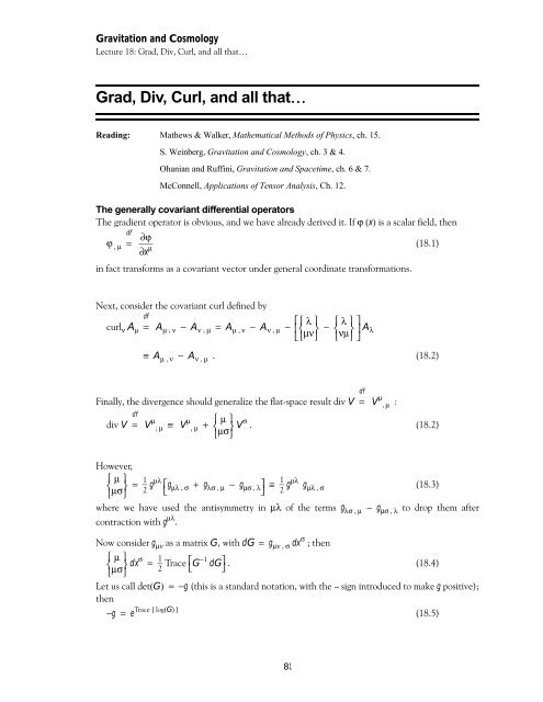 Grad, Div, Curl, and all that… - WebRing