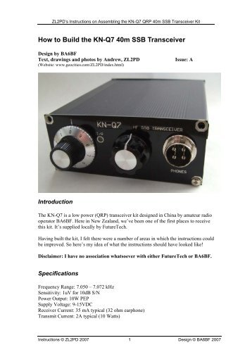 How to Build the KN-Q7 40m SSB Transceiver