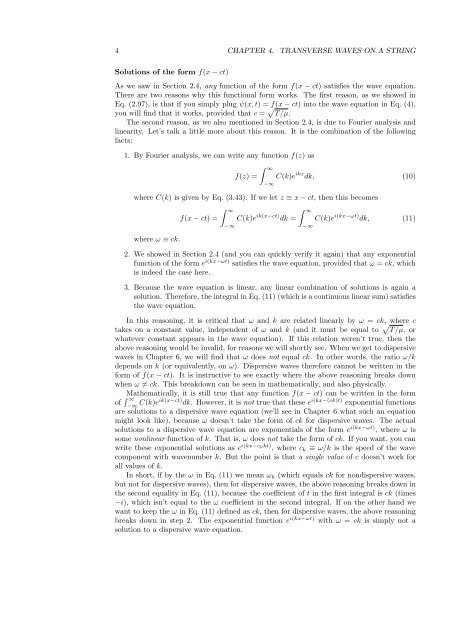 Transverse waves on a string - People.fas.harvard.edu