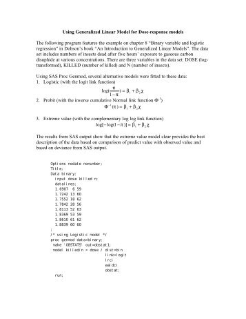 Generalized Linear Model for Binary Data - Reocities