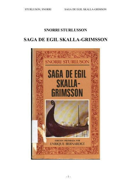 La Saga de Egil Skallagrimsson