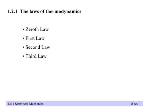 4211 Statistical Mechanics - WebRing