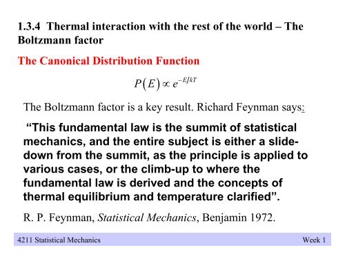 4211 Statistical Mechanics - WebRing