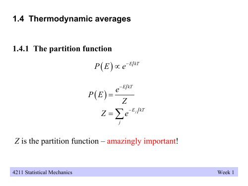 4211 Statistical Mechanics - WebRing