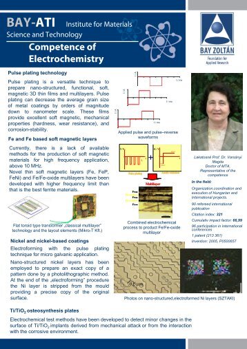 Competence of Electrochemistry