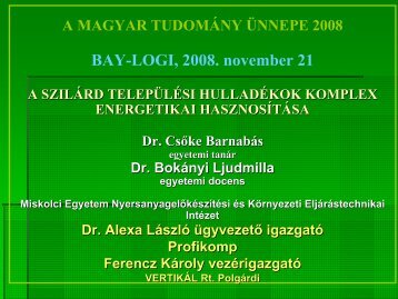 Dr. Alexa László - BAY-LOGI