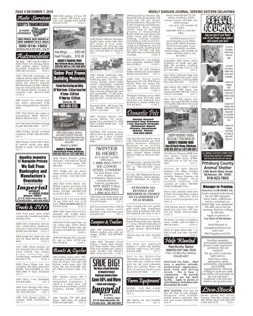 McALESTER - The Weekly Bargain Journal