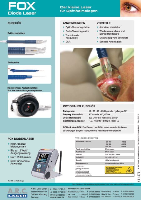 FOX Ophthalmologie (PDF) - ARC Laser