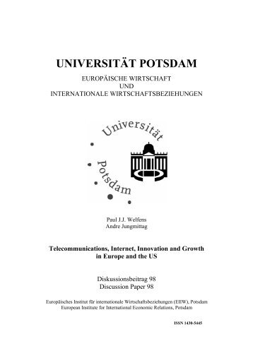 UNIVERSITÄT POTSDAM - Prof. Dr. Paul JJ Welfens
