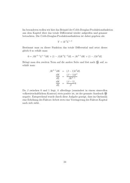 Mathematische Grundlagen und Anwendungen in der VWL