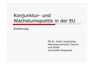 und Wachstumspolitik in der EU - Bergische Universität Wuppertal