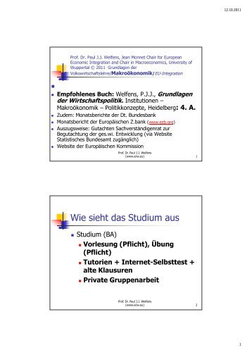 A.2.4 Partialanalyse - Prof. Dr. Paul JJ Welfens - Bergische ...