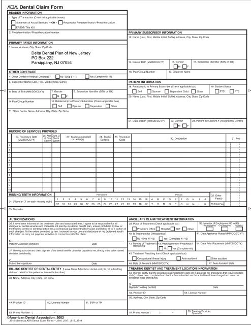 Delta Dental Price Chart