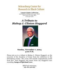 Schomburg Center for Research in Black Culture A ... - Jay Hoggard